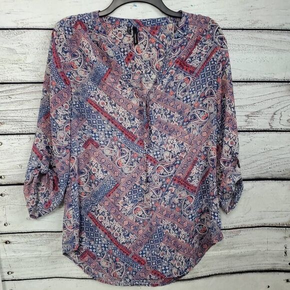 Maurices Medium Blue Floral Blouse - Picture 1 of 8